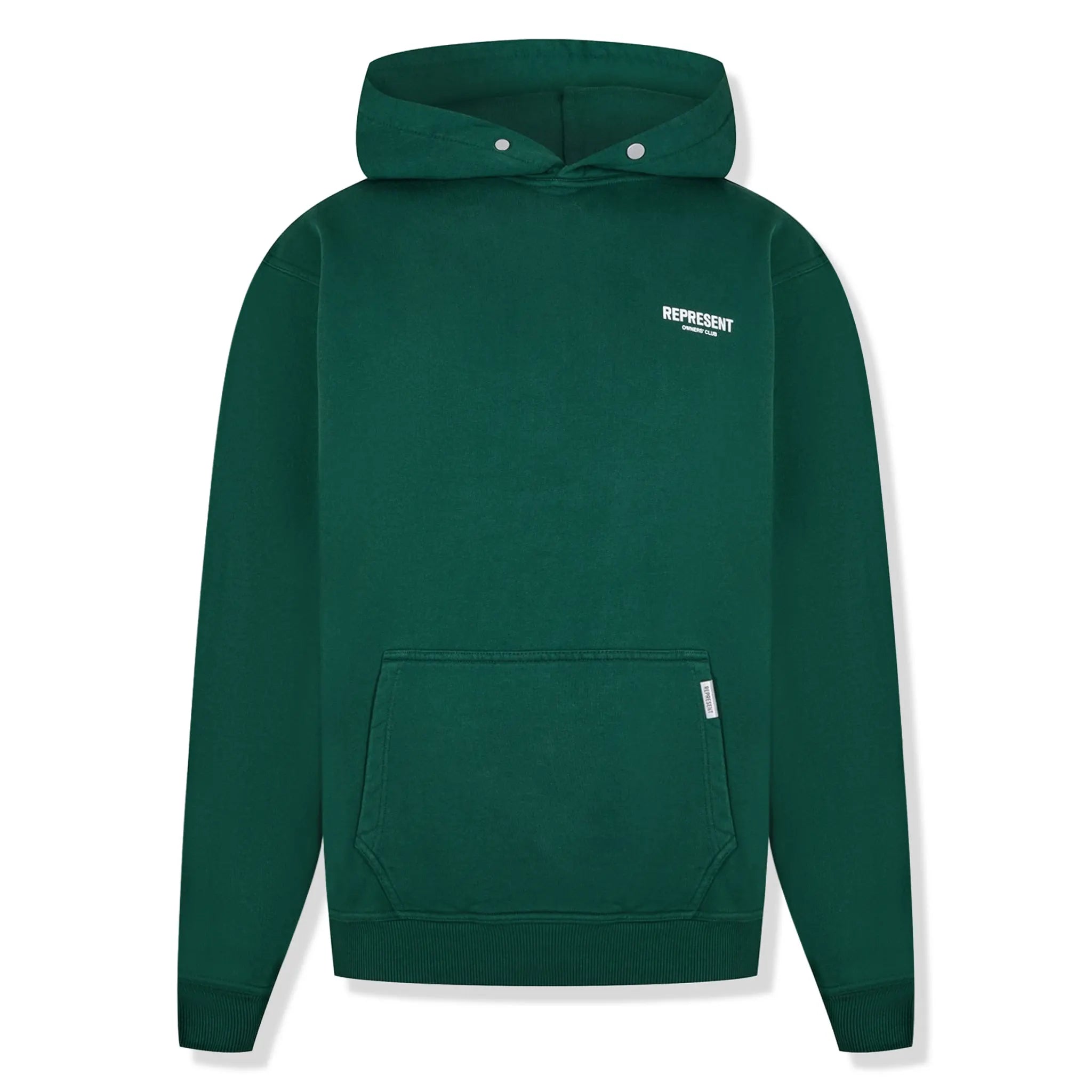 Front View of Represent Owners Club Racing Green Hoodie OCM41113 62